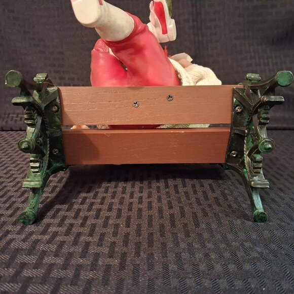 Department 56 Possible Dreams Checking It Twice Golfing Santa on Bench Golf Bag - Picture 8 of 11